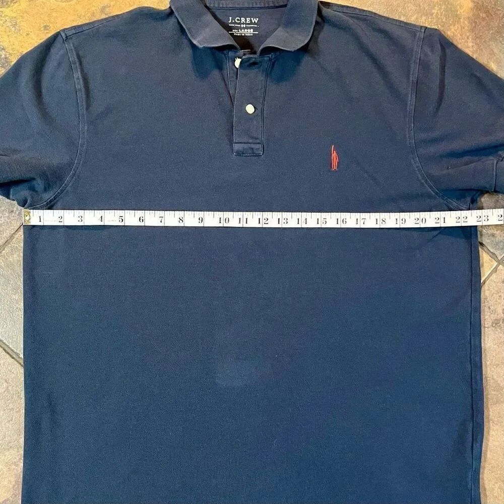 J. Crew Blue Solid Color Collared Polo Large - Picture 4 of 8